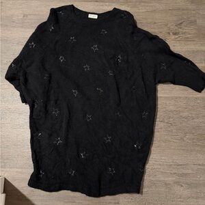 Saint Laurent Black Sweater with Star Detail